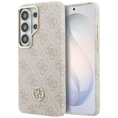Etui Guess 4G Rhinestone Round Logo MagSafe na Samsung Galaxy S26 Ultra - różowe