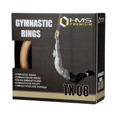 7. Kółka gimnastyczne drewniane z miarką HMS TX08