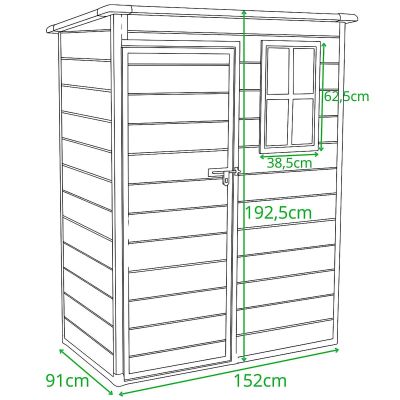 11. DOMEK OGRODOWY NARZĘDZIOWY PVC 152x91x192,5CM