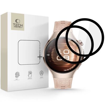 Szkło hybrydowe Tech-Protect Glass Flex+ 2-pack na Huawei Watch 5 42 mm - czarne