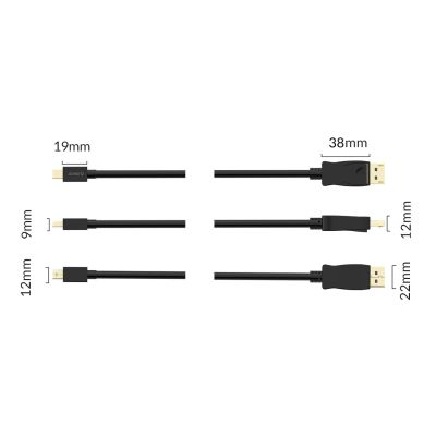6. Kabel Orico XD-MDTH4 4K 30 Hz Mini DisplayPort do HDMI 3 m - czarny