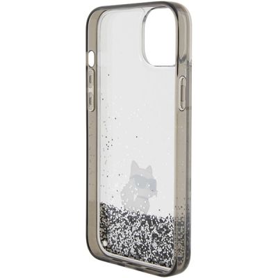 7. Etui Karl Lagerfeld Liquid Glitter Choupette do iPhone 15 Plus - przezroczyste