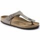 9. Japonki damskie szare-beżowe Birkenstock Gizeh Birko-Flor Nubuck Stone regular szerokie (43391)