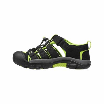 3. Sandały trekkingowe dziecięce na lato Keen Newport H2 Black/Lime green dla dzieci (1009942)