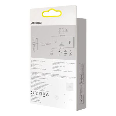 6. Baseus Lite Series wielofunkcyjny HUB USB Typ C - 2 x USB 3.0 / USB Typ C PD / HDMI 1,4 / SD/TF czarny (WKQX050101)