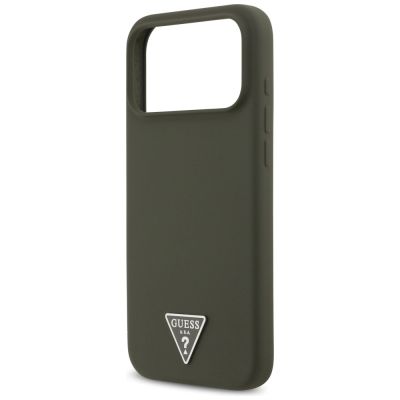 6. Etui Guess Silicone Triangle Logo MagSafe na iPhone 17 Pro Max - zielone
