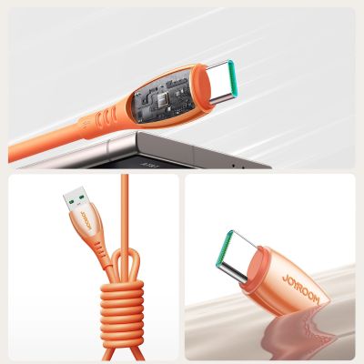 8. Kabel Joyroom S-A59 Vibrant Series 3A USB-A - USB-C 1,2m - pomarańczowy