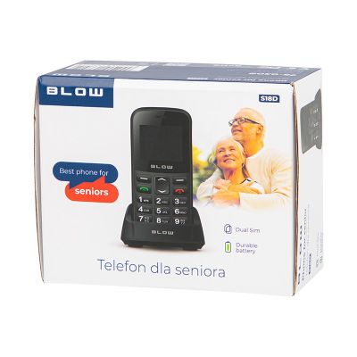 5. Telefon dla seniora BLOW z podstawką S18D czarny