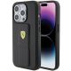 Etui Ferrari Grip Stand Metal Logo na iPhone 15 Pro Max - czarne