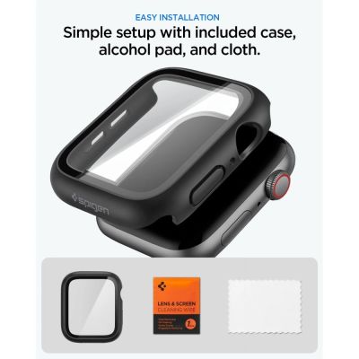 8. Etui Spigen Thin Fit 360 na Apple Watch 44 mm - czarne