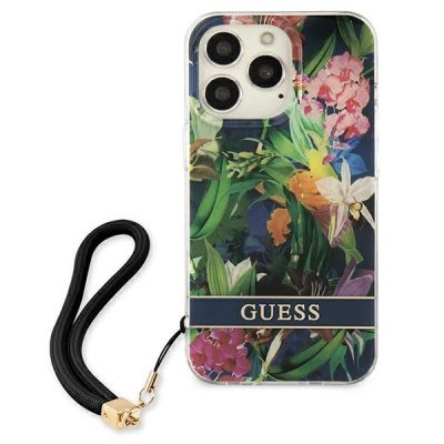 3. Etui Guess Flower Strap na iPhone 13 Pro / iPhone 13 - niebieskie