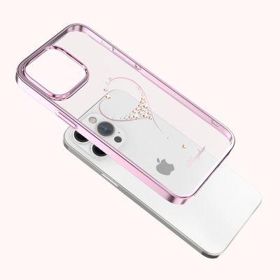 6. Etui silikonowe z kryształami Swarovski Kingxbar Wish Series do iPhone 14 Plus - różowe