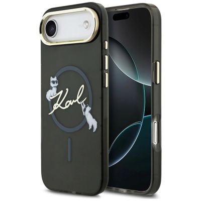 2. Etui Karl Lagerfeld IML Choupettes Karl  Script Logo MagSafe na iPhone Air - czarne