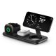 4. Satechi Qi2 Trio Wireless Charging Pad - magnetyczna ładowarka bezprzewodowa do trzech urządzeń (AppleWatch 5W, AirPods 5W, Qi2 15W), kabel 1m, ładowarka sieciowa 45W oraz wymienne wtyczki UK i EU w zestawie (space gray)
