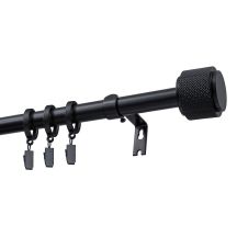 KARNISZ ROZSUWANY POJEDYNCZY FI 19 MM OMEGA CZARNY 140-220 CM Z KÓŁKAMI KOWALSKI