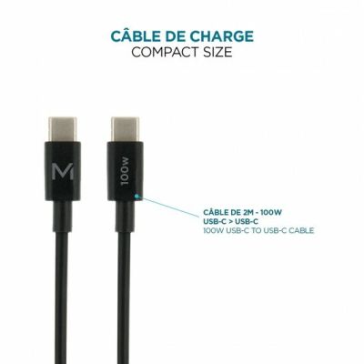 6. Mobilis Charger 100W 2USB C 1USBA GaN cable 100W Laptop, Smartfon, Tablet Czarny Prąd przemienny Wewnętrzna
