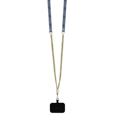 8. Etui Guess Leather Metal Logo Strass Crossbody na iPhone 16 Pro Max - niebieskie