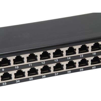 5. Wyposaż 19-calowy panel krosowy 48xRJ45 Cat6 FTP 1U 250MHz RAL9005
