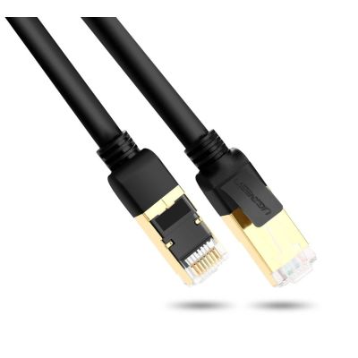 11. Ugreen kabel przewód internetowy sieciowy Ethernet patchcord RJ45 Cat 7 STP LAN 10Gbps 2m czarny (11269)