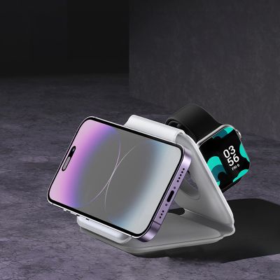 12. Ładowarka indukcyjna 3w1 Dudao A11N 15W - biała + kabel USB-C / USB-C