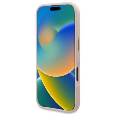 5. Etui Guess 4G Logo Plate MagSafe na iPhone 16 - różowe