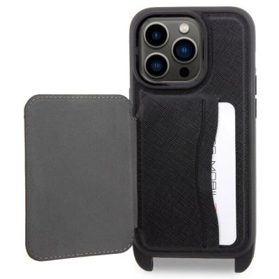 4. Etui Karl Lagerfeld Crossbody Saffiano Karl & Choupette na iPhone 14 Pro - czarne
