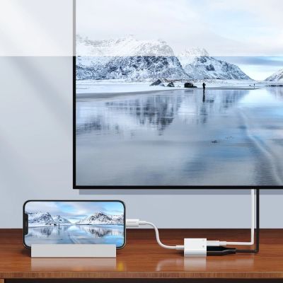 4. Adapter Joyroom S-H141 Lightning (męski) - HDMI FullHD 1080p 60Hz (żeński) / Lightning (żeński) - biały