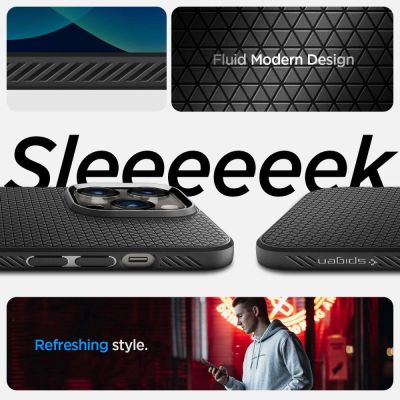 11. Etui Spigen Liquid Air na iPhone 14 Pro - czarny mat