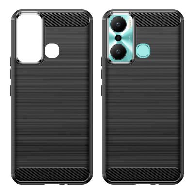 8. Carbon Case etui do Infinix Hot 20 Play elastyczny silikonowy karbonowy pokrowiec czarne