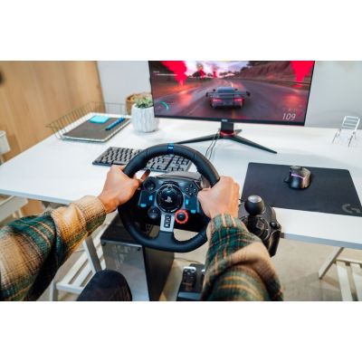 10. Logitech G 991-000539 kontroler gier Aluminium, Czarny USB Kierownica + pedały + zestaw słuchawkowy PC, PlayStation 4, PlayStation 5, Playstation 3