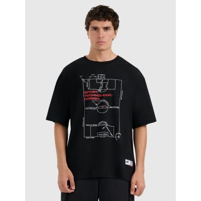 T-shirt oversize z nadrukiem męski 4F 4FRAW25TTSHM3257-20S