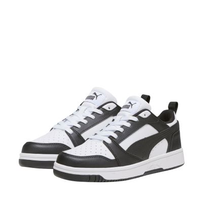8. Buty dla dzieci Puma Rebound V6 Lo Mid biało-czarne 393833 01