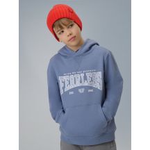 Bluza dresowa regular z kapturem chłopięca 4F 4FJRSS26TSWSM2637-32S