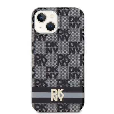 3. Etui DKNY IML Checkered Mono Pattern & Printed Stripes MagSafe na iPhone 15 Plus / 14 Plus - czarne