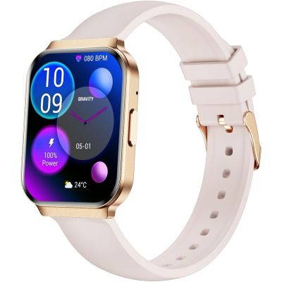 5. Smartwatch Gravity Różowe Złoto Pasek + Bransoleta GT44-2