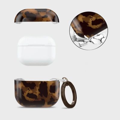 3. Etui Tech-Protect Lamano na AirPods 4 - brązowo-czarne