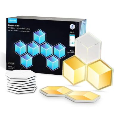 11. Govee H606A Glide Hexagon Light Panels Ultra 7-pack | Oświetlenie LED | RGBIC, 2.4GHz Wi-Fi, Bluetooth