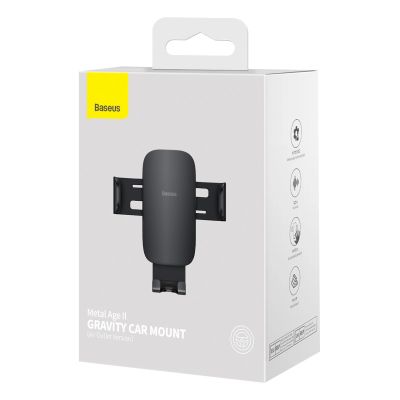 4. Baseus Metal Age II grawitacyjny uchwyt samochodowy na telefon na kratkę wentylacji czarny (SUJS000001)