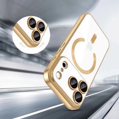 5. Etui Tech-Protect MagFlex MagSafe na iPhone 17 Pro - przezroczysto-złote