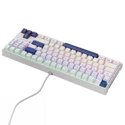 5. Klawiatura gamingowa Machenike K500B-B87 przewodowa mechaniczna podświetlana Red Switch - biała