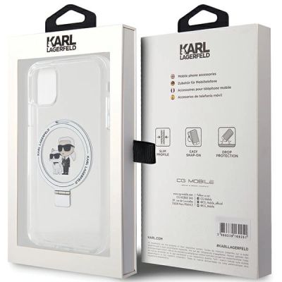 8. Etui Karl Lagerfeld Ring Stand Karl&Choupettte MagSafe do iPhone 11 / Xr - białe