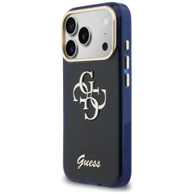 2. Etui Guess IML 4G Script Metal na iPhone 17 Pro Max - niebieskie