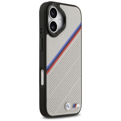 4. Etui BMW M Tricolor Metal Logo MagSafe do iPhone 17 - szare