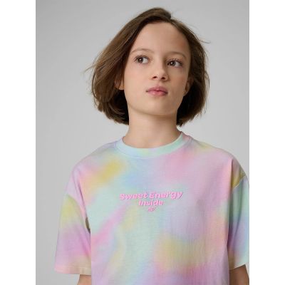 4. T-shirt z nadrukiem dla dziewczynek 4F 4FJRSS26TTSHF3826-90A