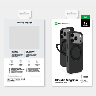 6. Etui AMAZINGTHING Cloudie na iPhone 17 Pro Max z podstawką - czarne