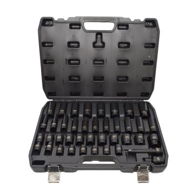 AWTOOLS ZESTAW NASADEK UDAROWYCH 1/2" 40cz. KRÓTKIE I DŁUGIE BLACK LINE