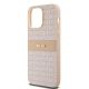 6. Etui DKNY Leather Mono Stripe & Metal Logo na iPhone 14 Pro Max - różowe