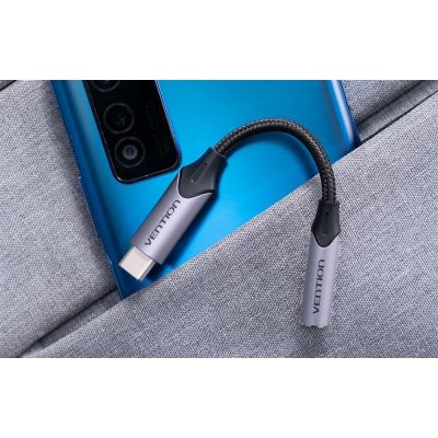 2. Przejściówka audio Vention USB-C do gniazda słuchawkowego 3,5 mm z adapterem DAC ze stopu aluminium 1m