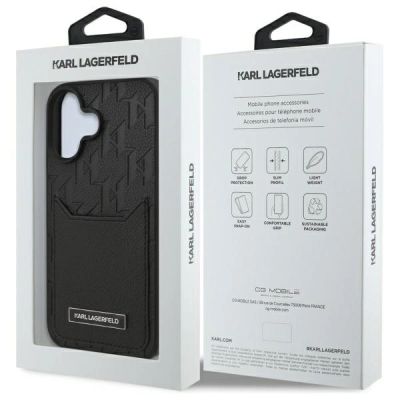 8. Etui Karl Lagerfeld Cardslots Monogram na iPhone 16 - czarne