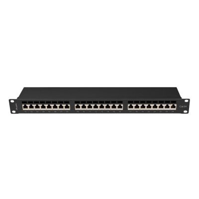 13. LANBERG PATCH PANEL 24 PORT 1U 19" KAT.6A FTP CZARNY PPSA-1024-B